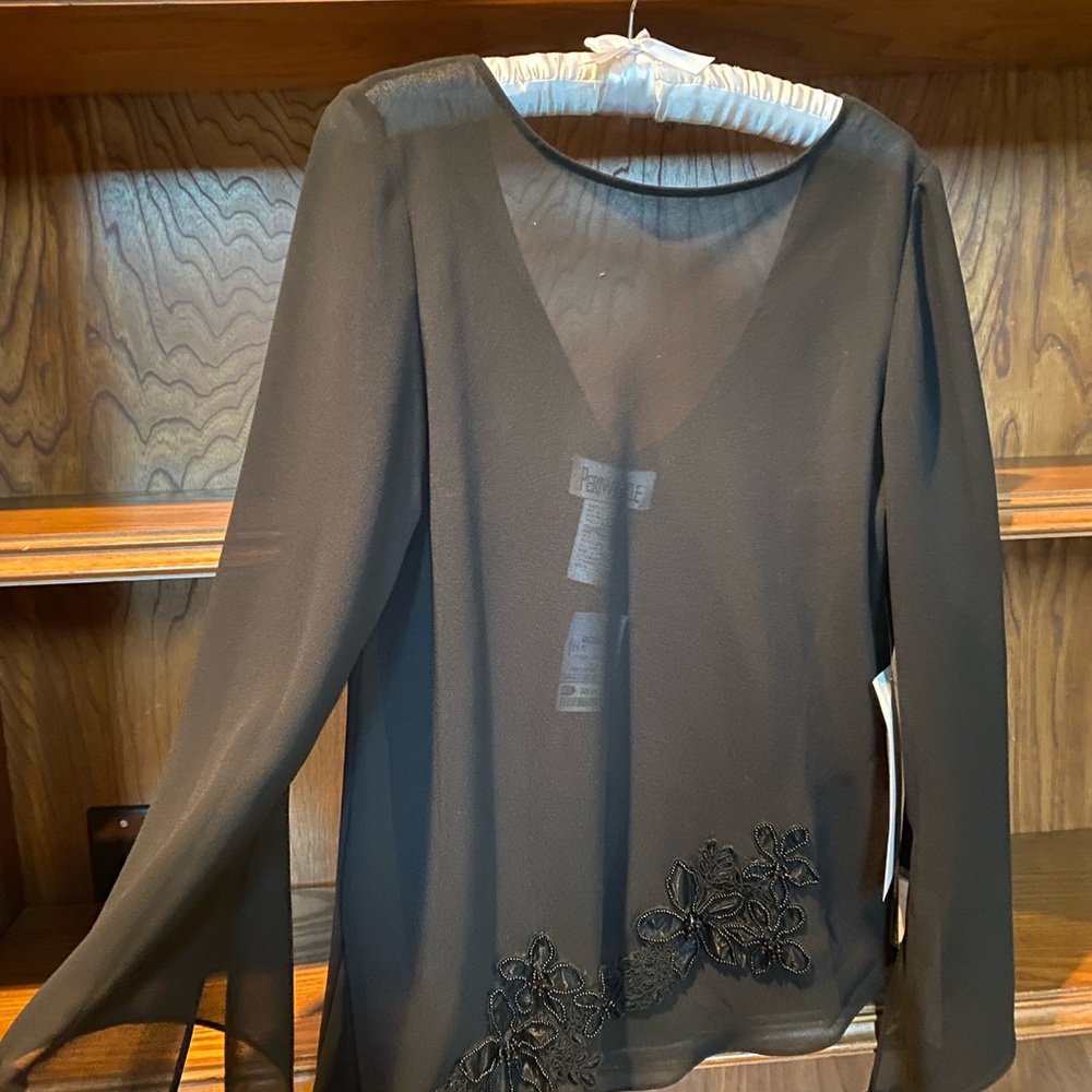 Periwinkle sheer blouse